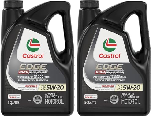 Image of Castrol Edge High Mileage 5W-20 Advanced Full Synthetic Motor Oil, 5 Quarts (Pack of 2)