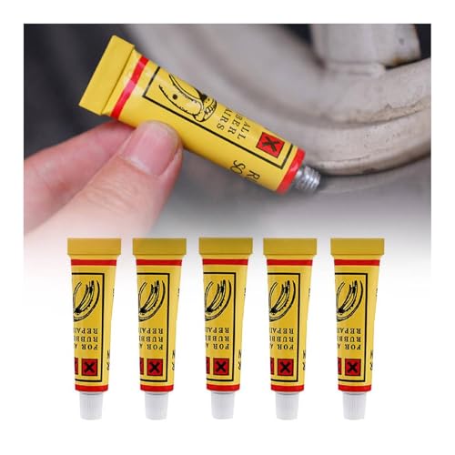 Lot de 5 colles universelles de réparation de pneus de vélo, colle de réparation de pneu de vélo, colle de réparation de pneu de vélo, forte adhérence, fixation...