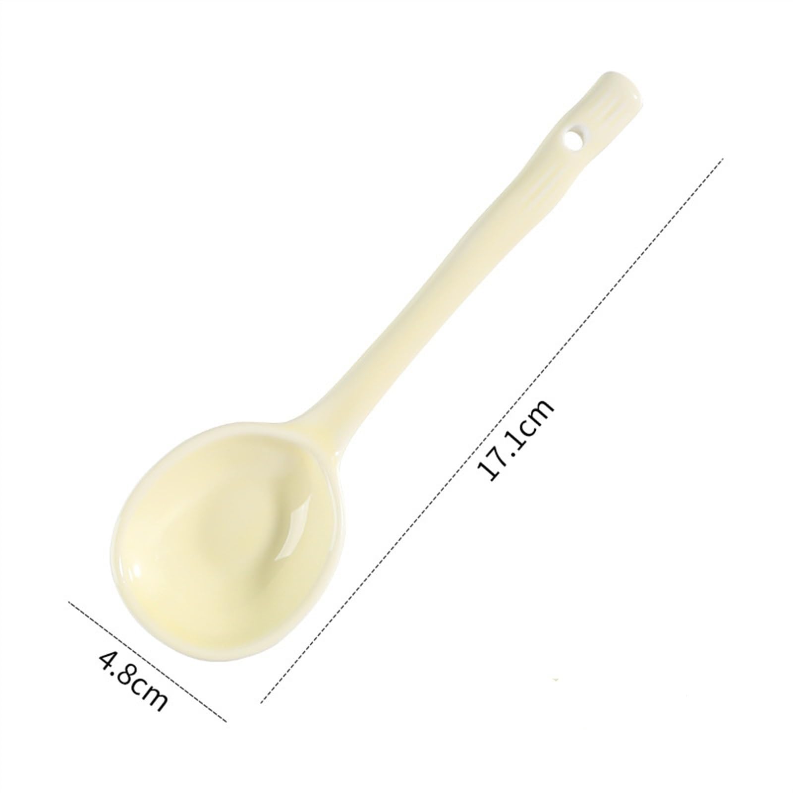 Cuchara for sopa, 2 piezas, cuchara de cerámica japonesa de mango largo, cuchara for sopa doméstica, cuchara pequeña, cuchara for revolver de porcelana, cuchara for café, cuchara for cena(Yellow)