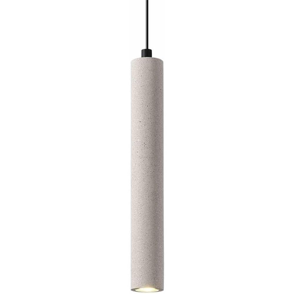 Lampe suspendue linéaire en ciment noble et finitions contemporaines en béton noir
