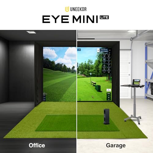 Image of Uneekor Eye MINI LITE Indoor Golf Launch Monitor & Simulator 19 Precision Metrics, Near-Zero Latency, Works with GSPro, TGC19, E6, AI Trainer Compatible, Easy Setup, PC /Laptop Required