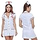 chenyesun Reizwäsche Sexy Damen Krankenschwester Cosplay Party Tiefer V-Ausschnitt Nachtwäsche Nachtwäsche Nurse Kostüm Pflegeuniformen Kostüm Nachthemd Dessous