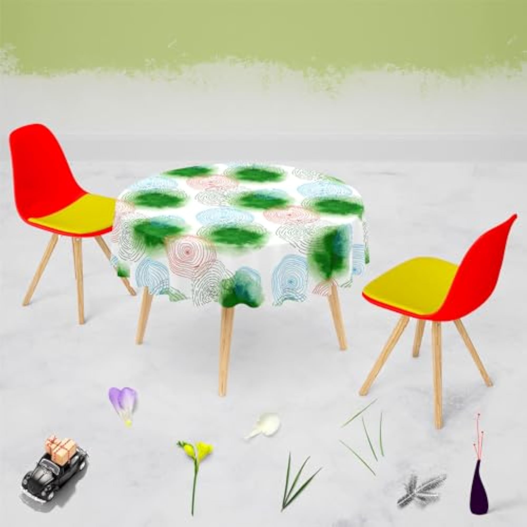 Hand Drawing Table Cloth Cover for Dining & Center Table