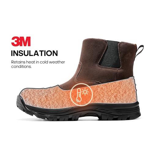 NORTIV 8 Mens Slip on Winter Waterproof Rain Boot for Outdoor4