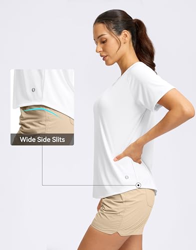 SANTINY Women's Short Sleeve Shirts UPF 50+ Sun Protection Moisture Wicking T-Shirts Hiking Athletic Workout Tops for Women4
