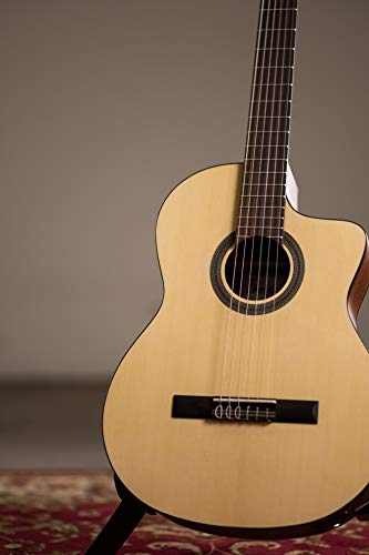 Cordoba C1M-CE Acoustic-Electric Cutaway Nylon String Classical Guitar, Natural, Protege Series - Image 10