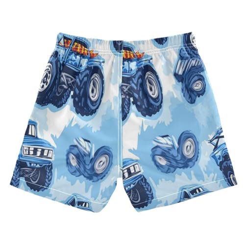 Boccsty Blue Monster Truck Cars Boys Swim Trunks Baby Kids Swimwear Summer Toddler Beach Board Shorts 2T2