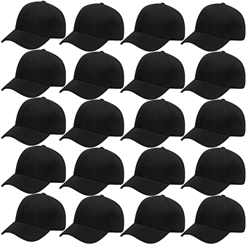 Image of Tergy 20 Pieces Blank Baseball Caps Adjustable Back Strap Golf Dad Hat for Men and Women