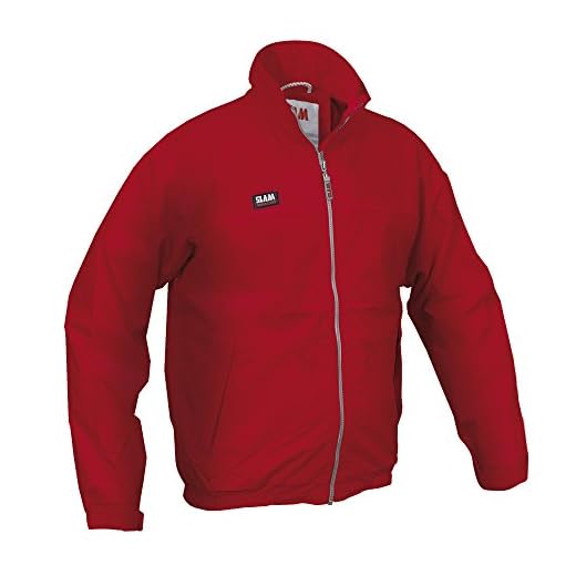 Slam - Chaqueta de marinero de verano para hombre, repelente al agua, resistente al viento, dos bolsillos internos, 100% nailon, XS, Rojo