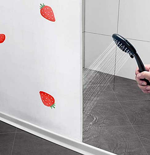 Rideau de douche long imperméable en polyester effet 3D cube d'eau - 6