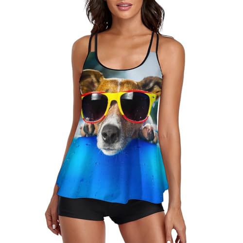 Bikini avec Short de Garçon Gainant et Robe Intégrée