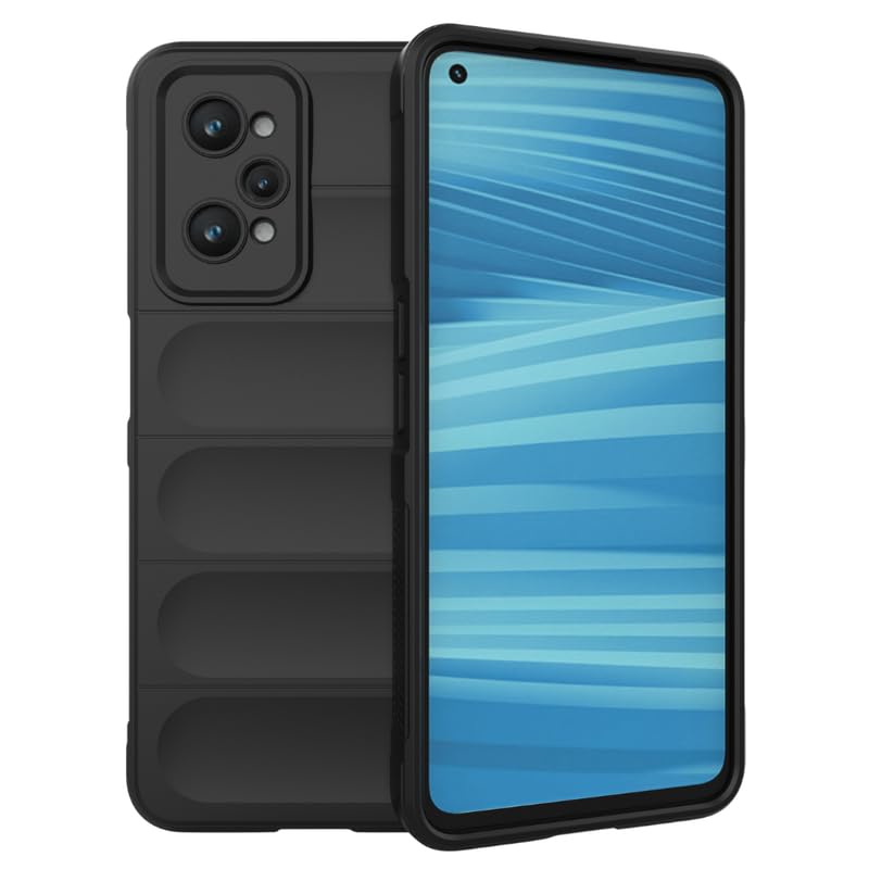Image of Coko Back Case Cover for Realme GT Neo 2 5G, Compatible for Realme GT Neo 2 5G Back Case Cover, Matte Case with Inner Lining, Liquid Silicon Magic Case with Side Grip Camera Protection (TPU, Black)