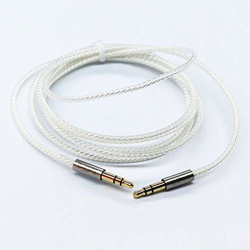 KetDirect - Cable de audio estéreo auxiliar (10 cm, 50 cm, 100 cm, 150 cm, 200 cm, chapado en oro, 3,5 mm, macho a macho), color plateado 50cm(1.5ft) plata