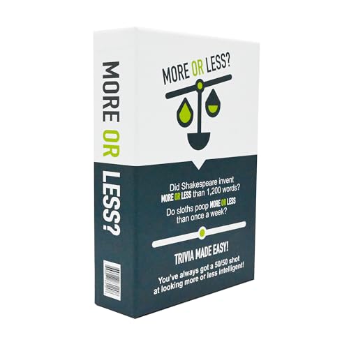 More Or Less? Trivia Card Game - Compact & Fun - Ideal for Travel, Families, Game Nights 5 Trivia Categories: Random, Places, Science & Tech, Nature...
