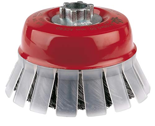 Taza Trenzada TT con Guarda Diam. 80 Acero Gris 0,50 Rosca M14