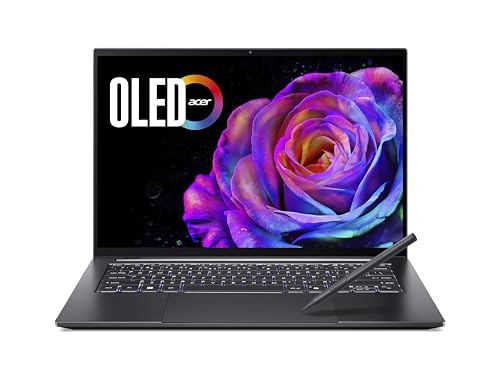 Acer Swift X 14 AI OLED (SFX14-61G-R6Q6) AI Laptop, Copilot+ PC, 14' WQ2.8K OLED 120Hz Touch-Display, AMD Ryzen AI 9 365, 32 GB RAM, 1 TB GB SSD, NVIDIA GeForce RTX 5070, Windows 11, QWERTZ Tastatur