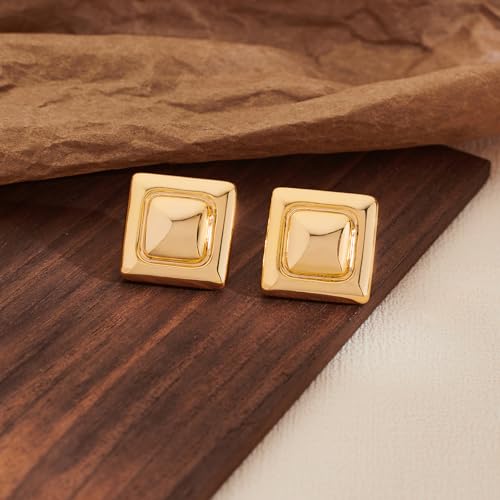 Gold Square Stud Earrings for Women Polished Spiral Stud Earrings for Women Birthday Jewelry4