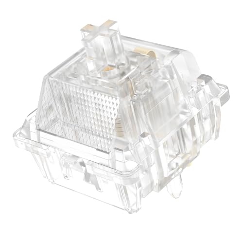 Image of DUROCK Ice King Tactile Switches, 68g Progressive Spring Transparent Clear RGB Switch, 5 Pins Lubed T1 Tactile Mechanical Keyboard Switches (110pcs)