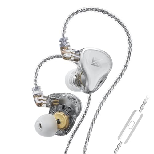 KZ ZAS KZ Auricolari In Ear cablati 16 unità Ibridi kz cuffie in ear monitor 7BA + 1DD IEM in ear con filo con 8 core cavo placcato argentobianco con microfono