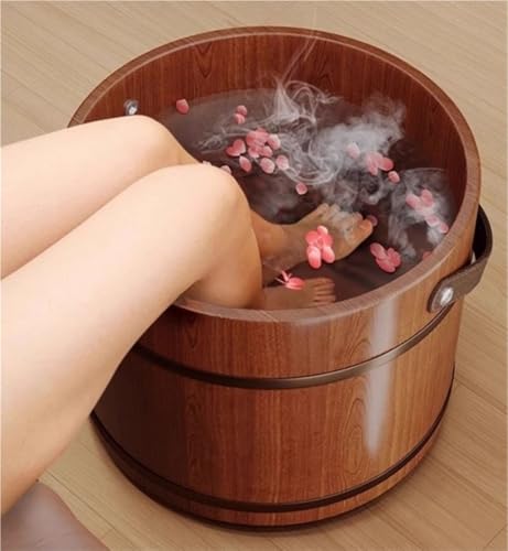 Balde de Madera para Pies con Masaje, Grande, Amarillo miniatura 5