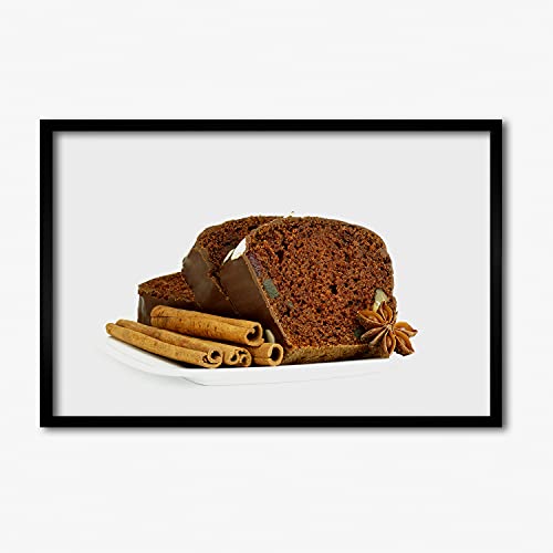 Cadre photo 60x40 cm Tulup avec affiche pain d'épices tableau de style moderne en bois MDF