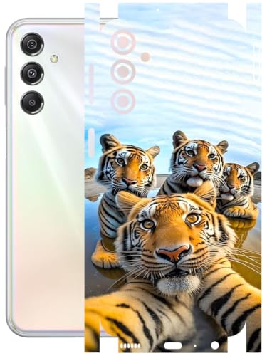 Image of AtOdds - Full Body Back Screen Guard Protector Film - Lamination Wrap Skin Sticker Compatible with Samsung Galaxy M34 (5G) | Scratchproof Matte Finish (Selfie)