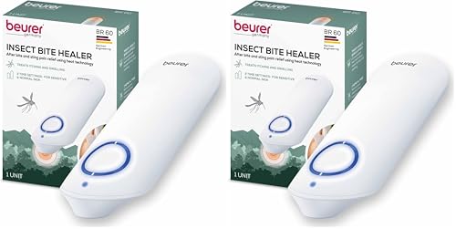 Beurer BR60 Insect Sting and Bite Relief,Bug Bite Healer for Chemical-Free Treatment of Insect Bites,Non-Toxic Natural Relief from Itching and Swelling,for Mosquito Bites,(Pack of 2)