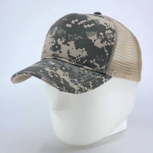 Image of The Vintage Year High Crown Foam Mesh Camouflage Trucker Hat Baseball Cap