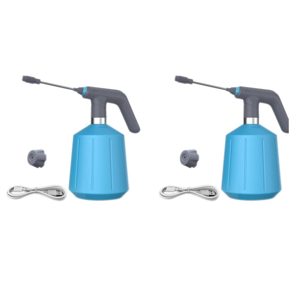 2 x elektryczna butelka do spryskiwania roślin, 2,5 l, automatyczne nawadnianie, USB, elektryczna dezynfekcja, opryskiwacz ręczny do nawadniania maszynowego, niebieski