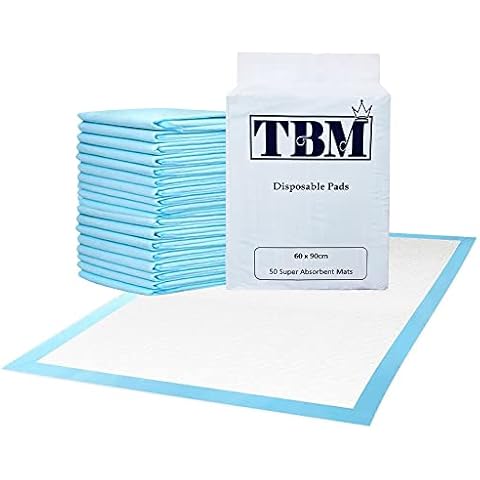 TBM 50 x Incontinence Pads 60x90 cm Disposable Bed Pads for Adults Children Incontinence Bed Pads Absorbent Bed Protectors for Incontinence Cover
