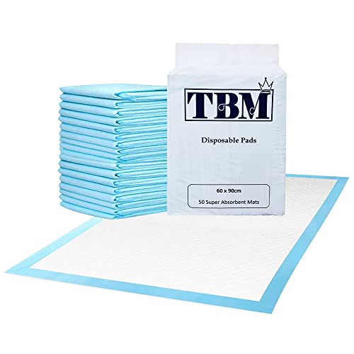 TBM Lot de alèses 50 de lit jetables pour adultes et enfants - Absorbantes - Protection de matelas pour incontinence (50) Cover