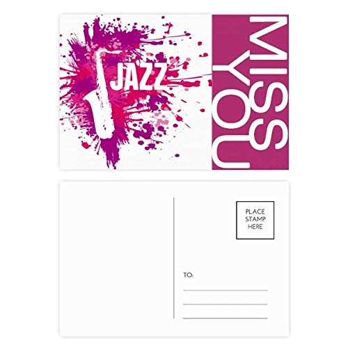 Cartes postales jazz sax rigides pour écrire vos mots sans bavure ni pliure