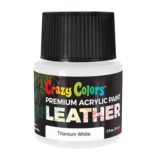 Crazy Colors Titanium White Premium Acrylic Leather and Shoe Paint, ...