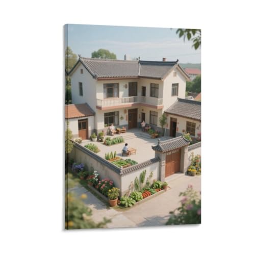 Décoration murale vintage de paysage rural WIASVZMCI 40x60cm pour tableau de restaurant