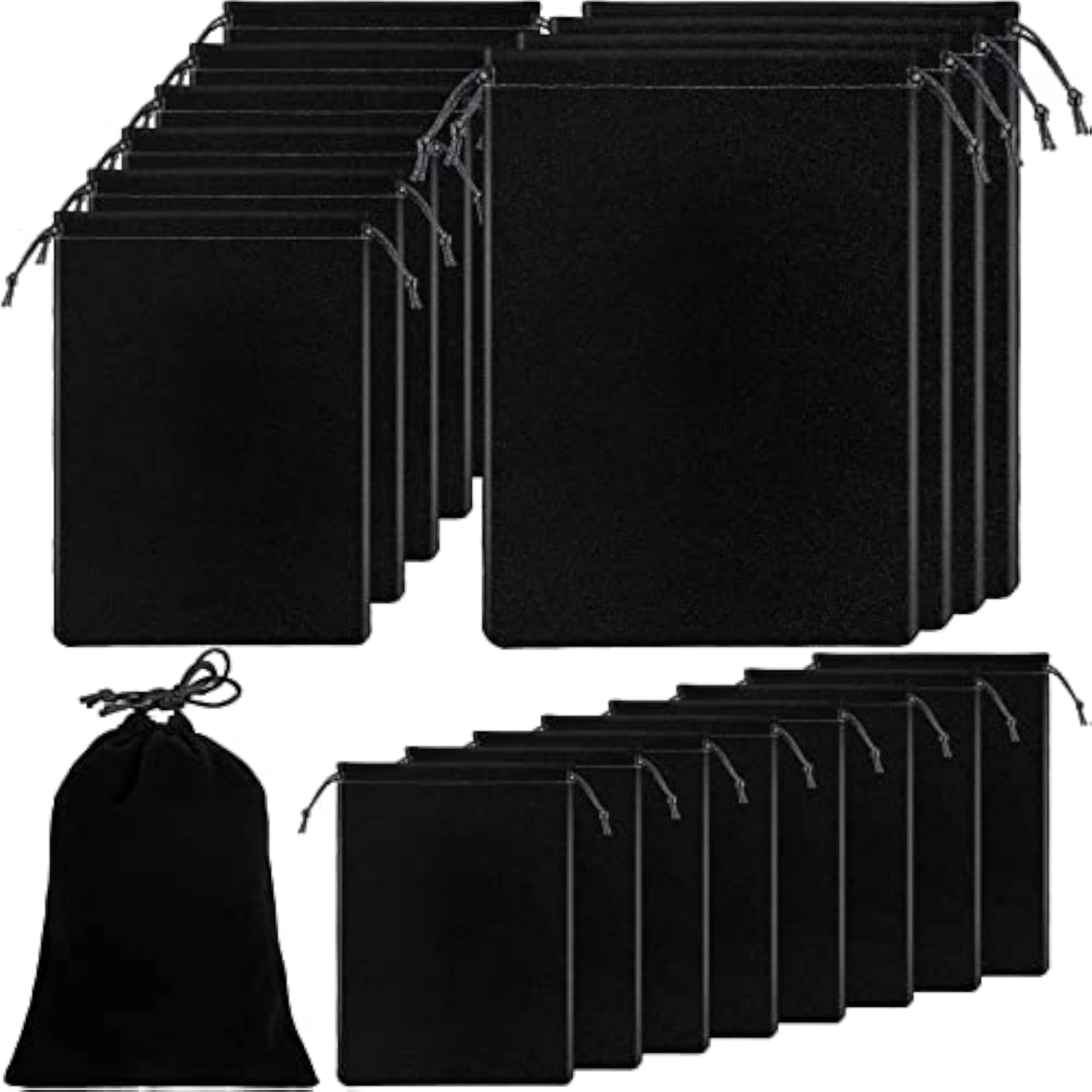 18 Packs Drawstring Bag Foldable Storage Pouch Set