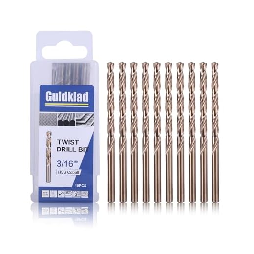 Guldklad 3/16 Inch Cobalt Drill Bits Set (10-Pack) - M35 HSS Jobber Length Twist Drill Bit, 135° Split Point for Hard Metal, Stainless Steel, Cast Iron, Wood, Plastic - with Storage Case