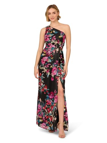 Adrianna Papell Women's One Shoulder Floral Gown