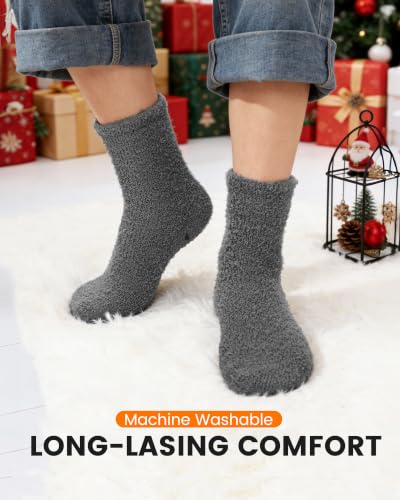 Trifabricy Fuzzy Socks with Grips for Women, Non-Slip Soft Slipper Socks | Winter Fuzzy Socks, Cozy Sleeping Socks, Non-Skid Grip, Fluffy Warm Feel, Perfect For Home, Hospital, Sleep & Holiday Gifting - image 7