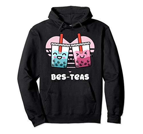 Funny Besties Bubble Tea Gift Hoodie | Pun Bes-Teas Cute T Pullover Hoodie