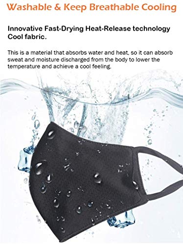 Borgasets Face Mask Reusable For Men Women Youth Black Adjustable Breathable Comfort Sport Mask Full Washable Safety Exercise Face Masks For Home Office Work Outdoors (Black 5 Pack) #TOP3
