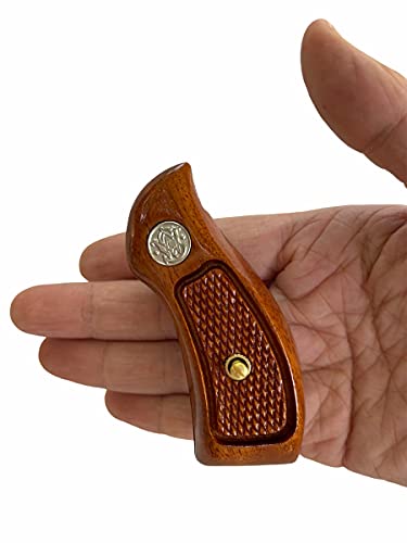 Handicraftgrips New Smith & Wesson S&W J Frame Round Butt Bodyguard Grips Checkered Hardwood Handmade #TOP1