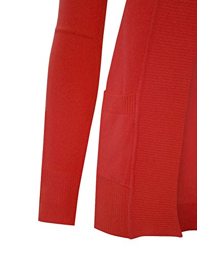 Image of Cielo Women's Solid Basic Open Front Pockets Knit Sweater Cardigan