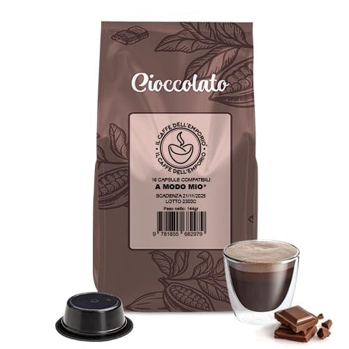 Il Caffè Dell'Emporio Bevanda al Cioccolato Compatibili con Lavazza a Modo Mio 96 Capsule (6 buste da 16 capsule)