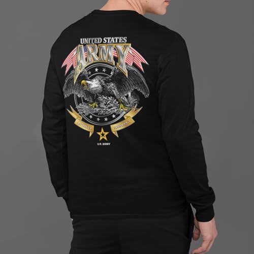 United States Army Logo Patriotic Long Sleeve Shirt Loyalty Respect Bald Eagle Front and Back Tee4