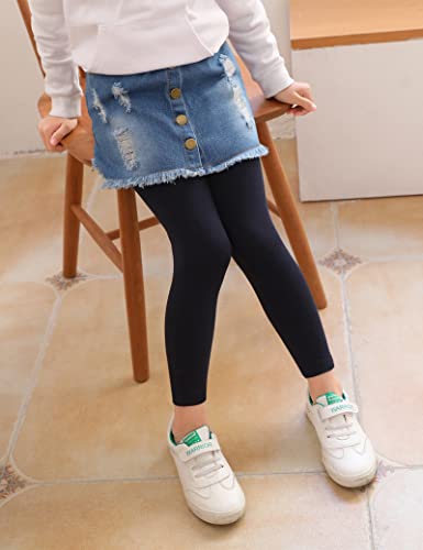 Kiench Girls' Leggings with Denim Skirts Attached Pants Footless Tights3