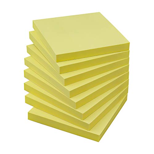 Sticky Notes 3x3 Self-Stick Notes Bright Colors Sticky Notes 8 Pads 80 Sheet/Pad (Yellow)