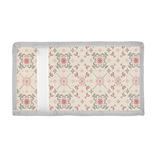 ALAZA Kids Wallets for Boys Girls Toddler Trifold Wallet Children Small Off-white Floral with Zipper Coin Pocket2