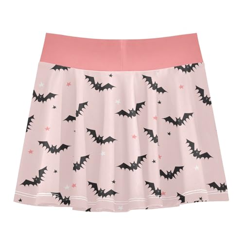 Girls Skorts High Waist Athletic Skirts with Shorts Bat Star Stretchy Teens Performance Tennis3