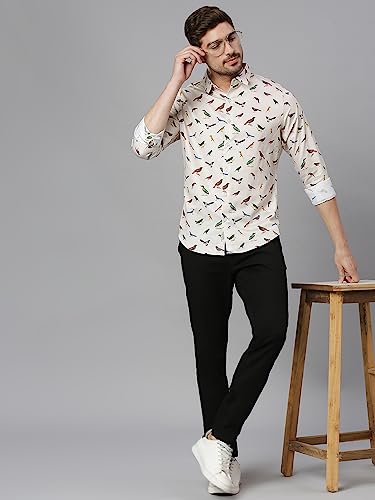 Image of Thomas Scott Men's | Printed | Full Sleeve | Slim Fit | 100% Cotton | Spread Collar | Casual Shirt
