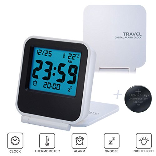 Deals Sale-Ultra Slim Multifunctional Travel Clock Folding Mini Silent Digital Alarm Clock
